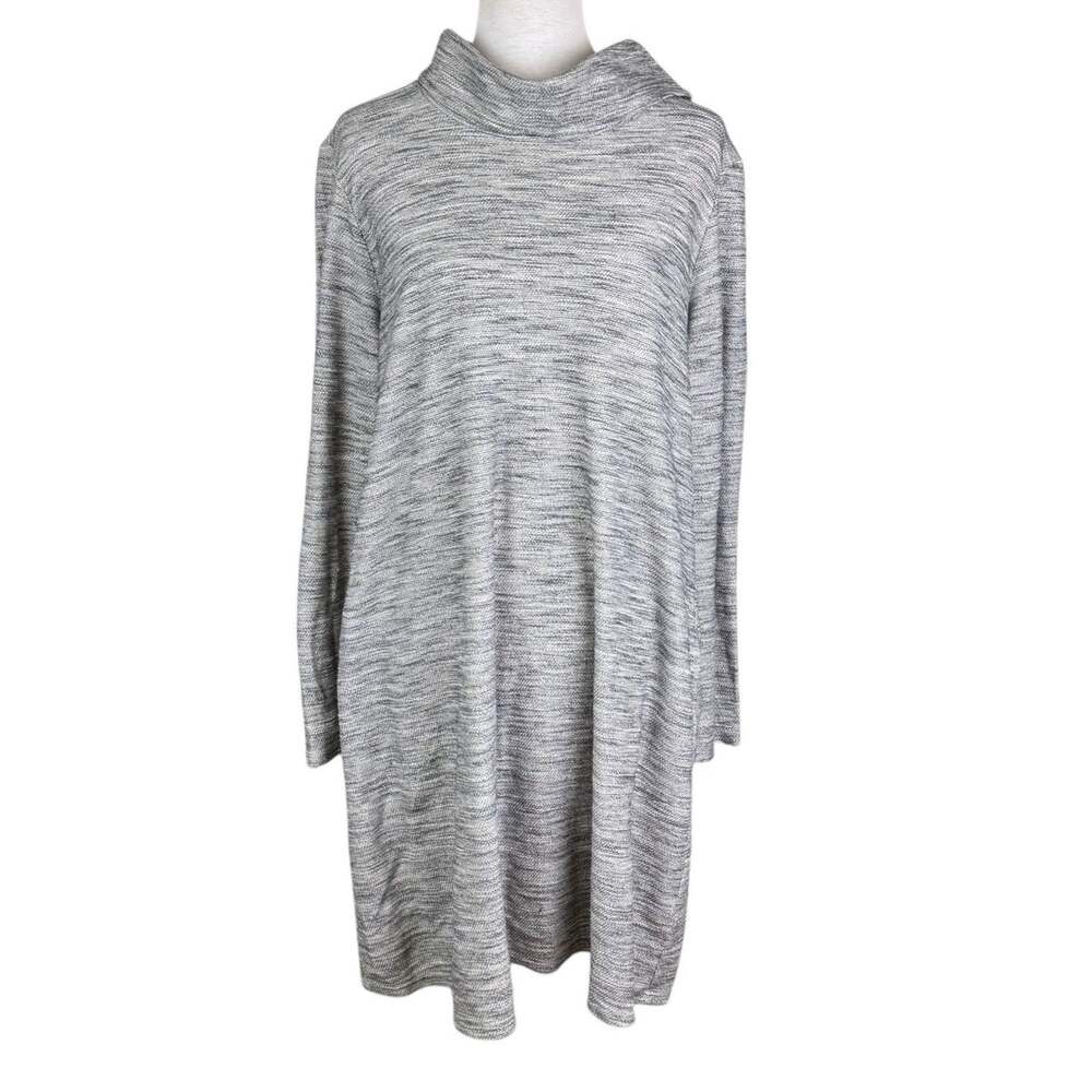 J. Jill Pure Jill Heather Gray Long Sleeve Turtleneck Lightweight Shift Dress